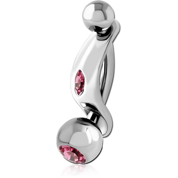 SURGICAL STEEL JEWELLED INTIMATE SHIELD NAVEL BANANA