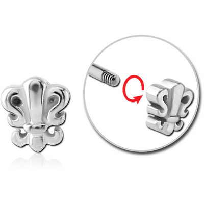 SURGICAL STEEL ATTACHMENT FOR 1.6 MM THREADED PIN - FLEUR DE LIS