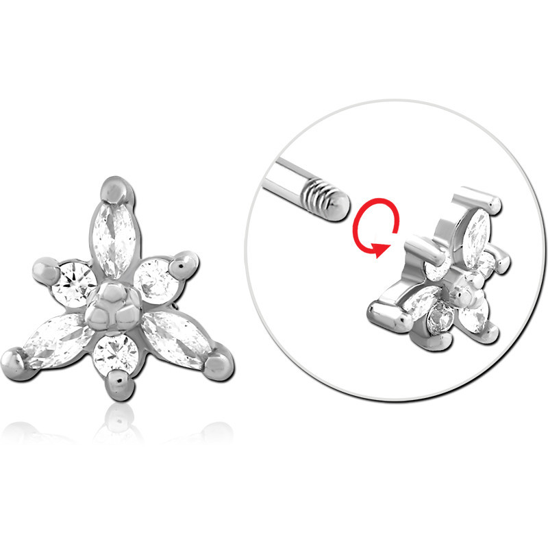 SURGICAL STEEL ATTACHMENT FOR 1.6 MM THREADED PIN - FLOWER