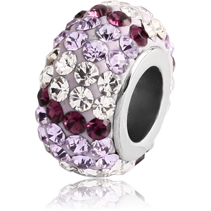 SURGICAL STEEL CRYSTALINE jewelled BEAD 5.0 - 5.2MM HOLE