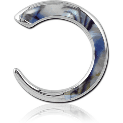 SURGICAL STEEL SYNTHETIC MOTHER OF PEARL - CRESCENT