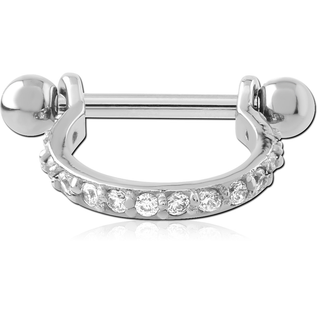 SURGICAL STEEL JEWELED CARTILAGE SHIELD