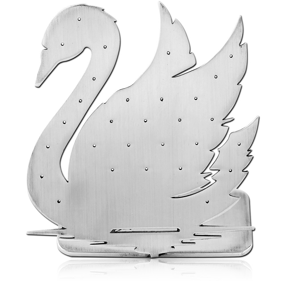 SURGICAL STEEL MATT FINISH DISPLAY HOLE 0.6 MM FOR THREADLESS TOPS WITH SILICONE SLEEVE-SWAN