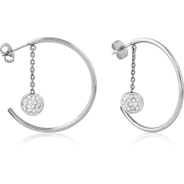SURGICAL STEEL JEWELED EAR STUDS PAIR
