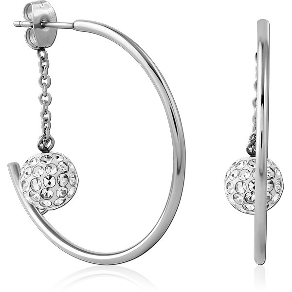SURGICAL STEEL JEWELED EAR STUDS PAIR