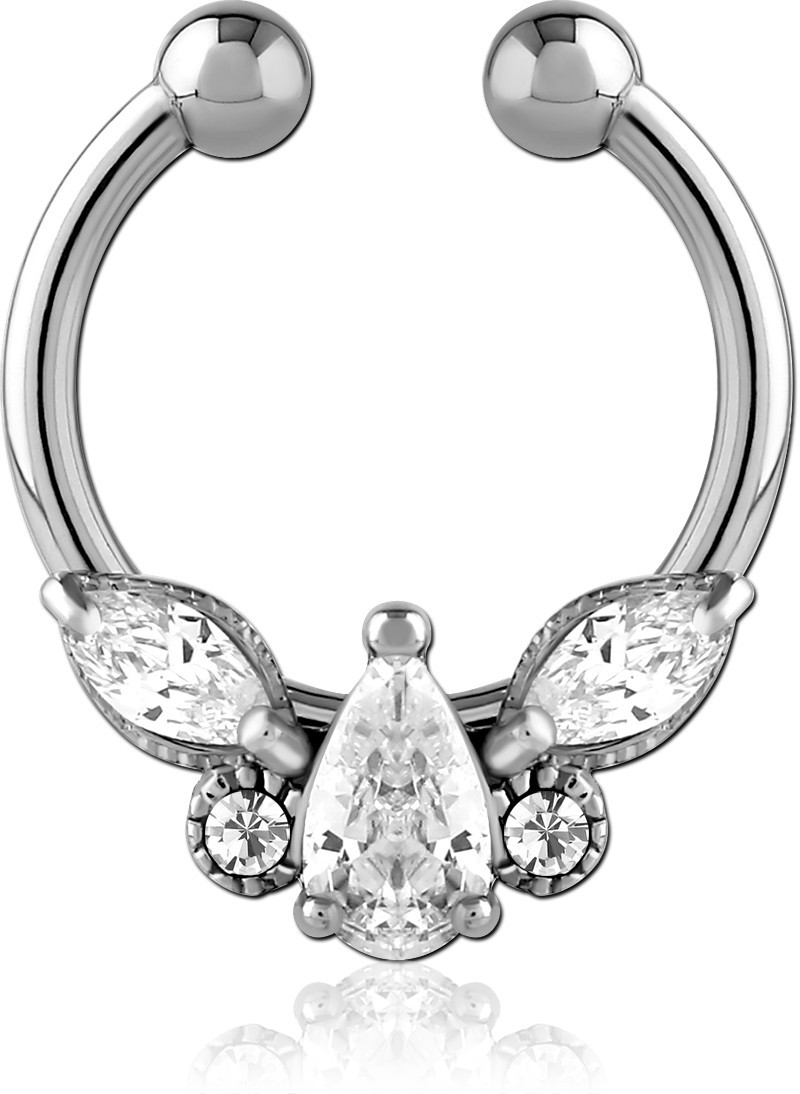 SURGICAL STEEL JEWELED FAKE SEPTUM RING