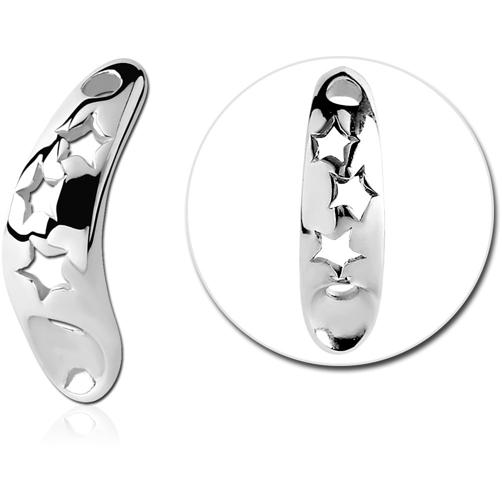 SURGICAL STEEL INTIMATE SHIELD THREE STAR CUTOUTS CURVED DESIGN PLATE