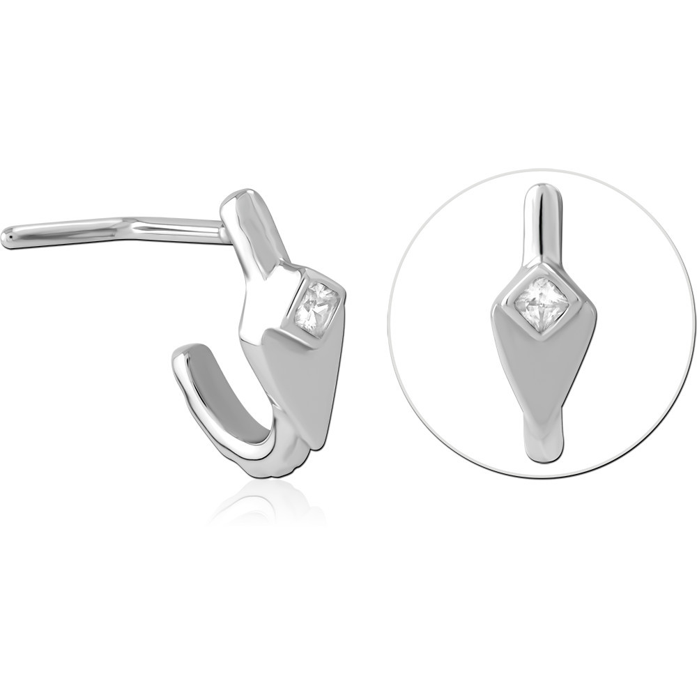 SURGICAL STEEL 90 DEGREE JEWELED WRAP AROUND NOSE STUD