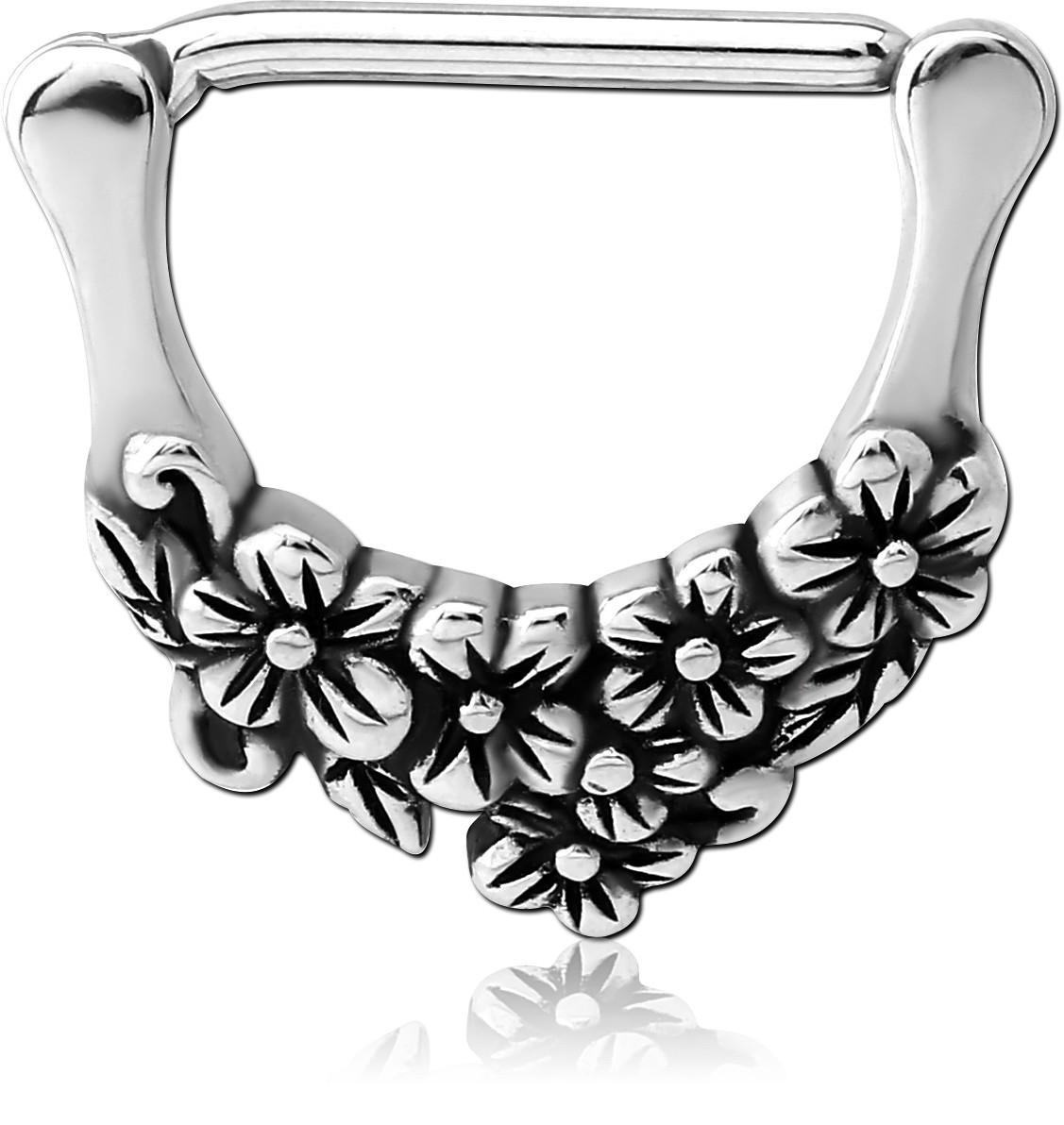 SURGICAL STEEL NIPPLE CLICKER - FLOWERS