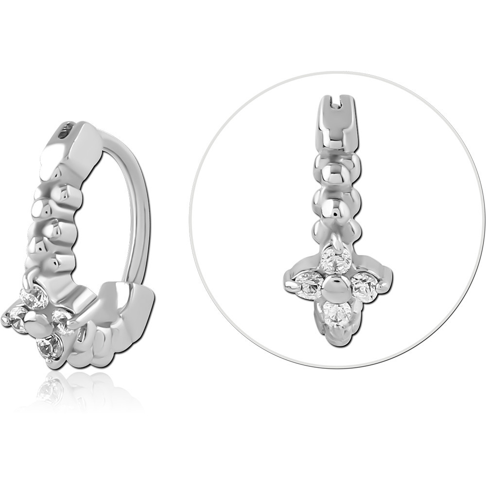 SURGICAL STEEL JEWELED NOSE RING CLICKER