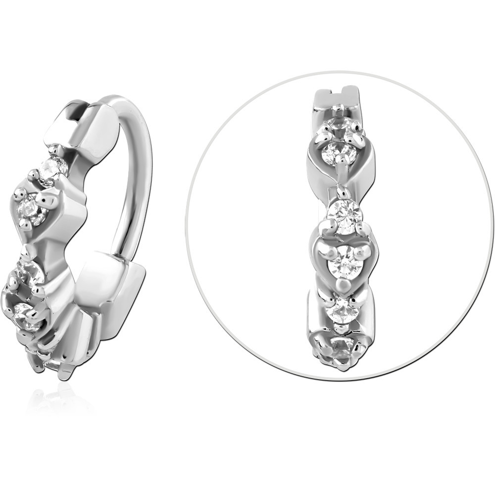 SURGICAL STEEL JEWELED NOSE RING CLICKER
