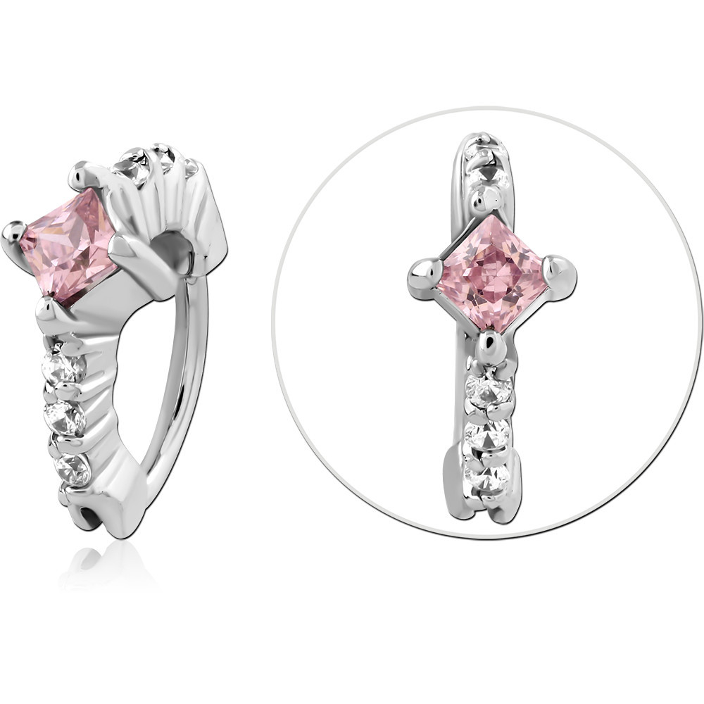 SURGICAL STEEL JEWELED NOSE RING CLICKER