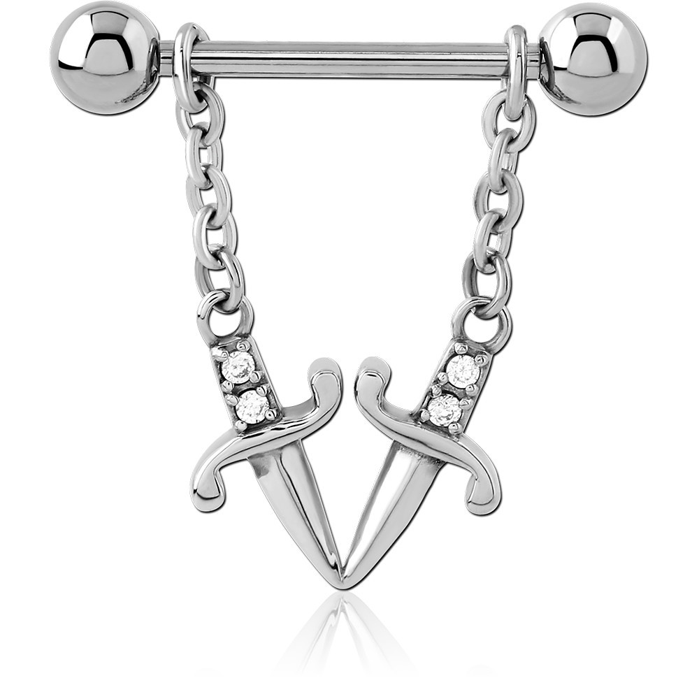 SURGICAL STEEL CHAIN JEWELED NIPPLE SHIELD
