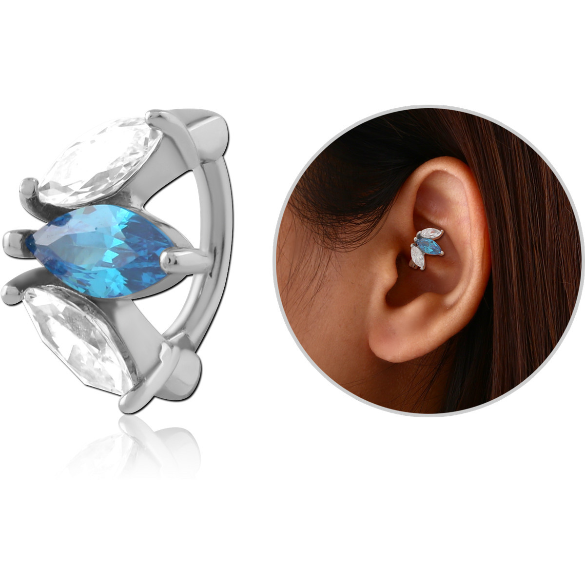 SURGICAL STEEL JEWELLED ROOK CLICKER