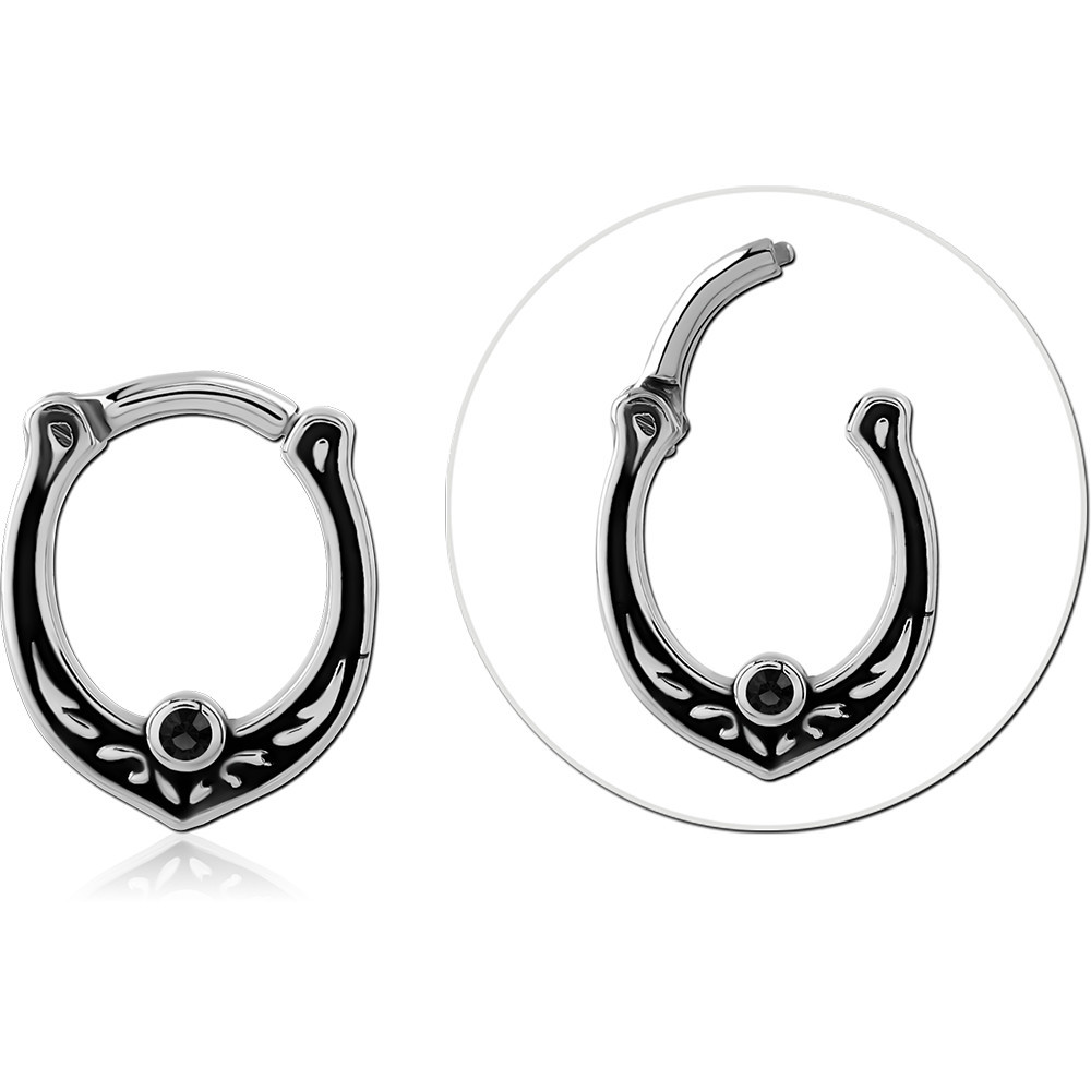 SURGICAL STEEL JEWELED HINGED SEGMENT RING