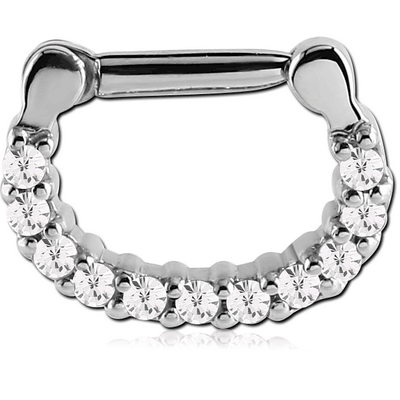 SURGICAL STEEL ROUND PRONG SET jewelled HINGED SEPTUM