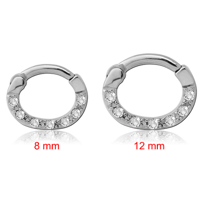 SURGICAL STEEL ROUND VALUE JEWELLED HINGED SEPTUM CLICKER