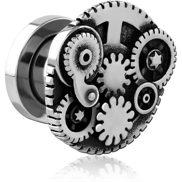 STAINLESS STEEL THREADED TUNNEL WITH SURGICAL STEEL TOP