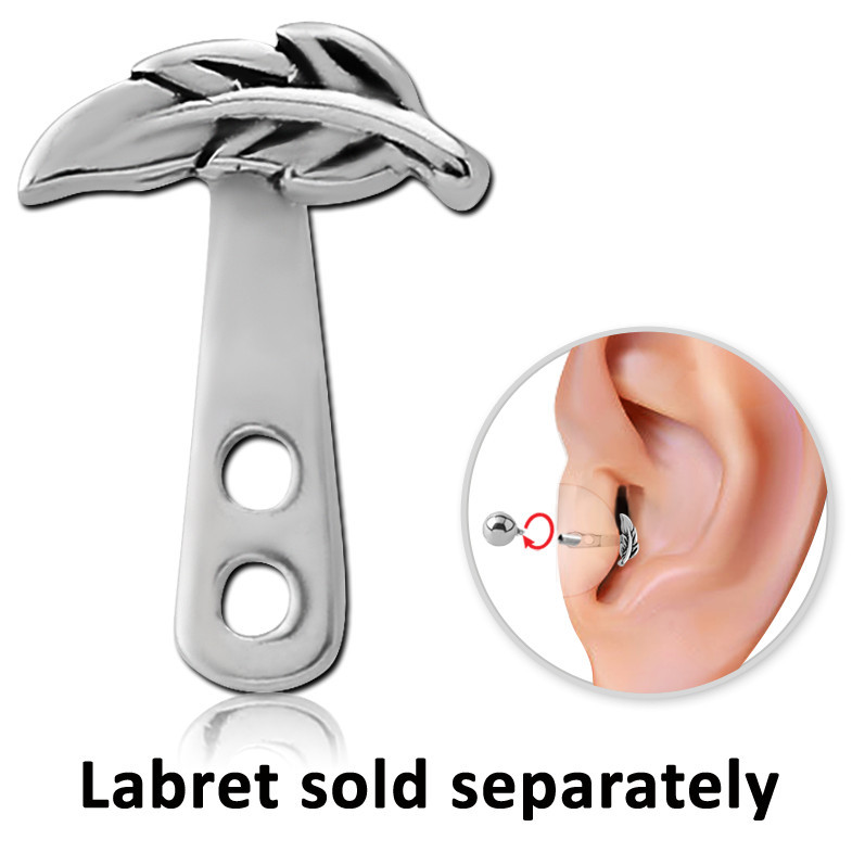 316L SURGICAL STEEL TRAGUS WRAP LEAVES DESIGN