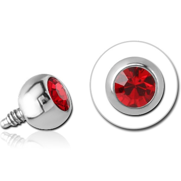 TITANIUM HIGH END CRYSTAL JEWELLED BALL FOR 1.6MM INTERNALLY THREADED PINS
