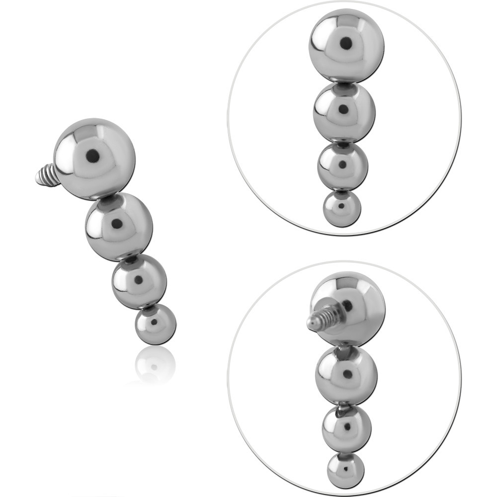 TITANIUM MICRO BALL ATTACHMENT FOR 1.3MM INTERNALLY THREADED PINS