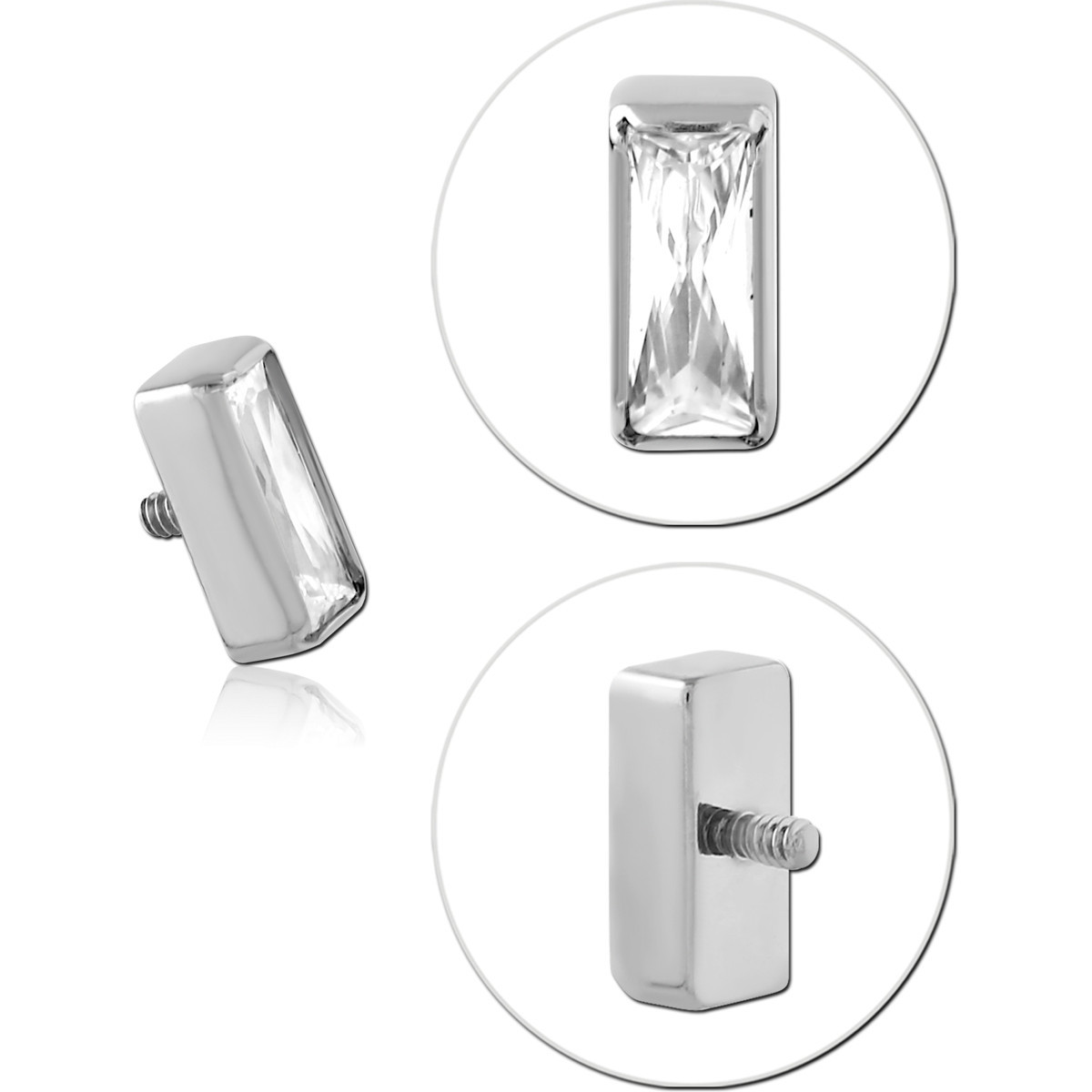 TITANIUM JEWELED MICRO ATTACHMENT FOR 1.2MM INTERNALLY THREADED PINS-RECTANGLE