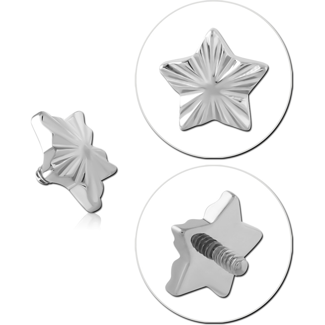 TITANIUM MICRO ATTACHMENT FOR 1.2 MM INTERNALLY THREADED PINS-RIDGED STAR