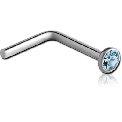 TITANIUM JEWELED 90 DEGREE NOSE STUD
