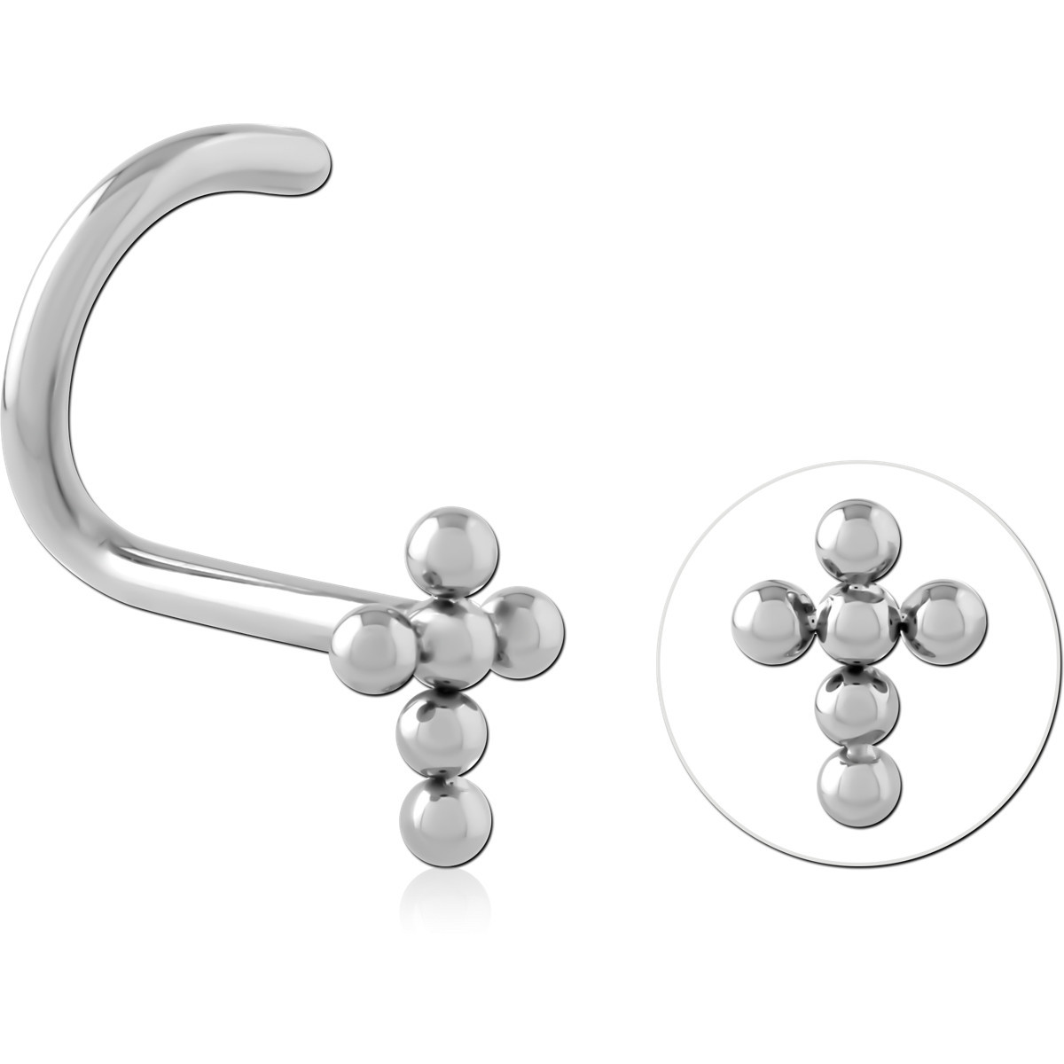 TITANIUM CURVED BALL NOSE STUD
