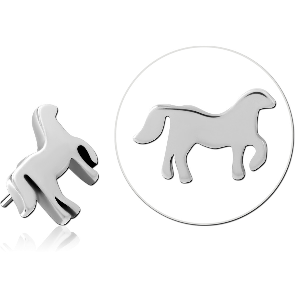TITANIUM THREADLESS ATTACHMENT HORSE SILHOUETTE TOP