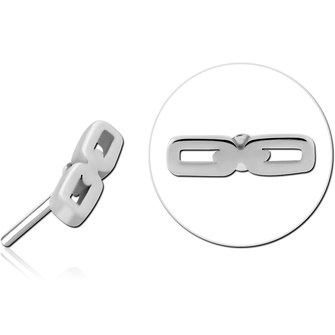 TITANIUM THREADLESS ATTACHMENT DOUBLE CHAIN LINK BAR