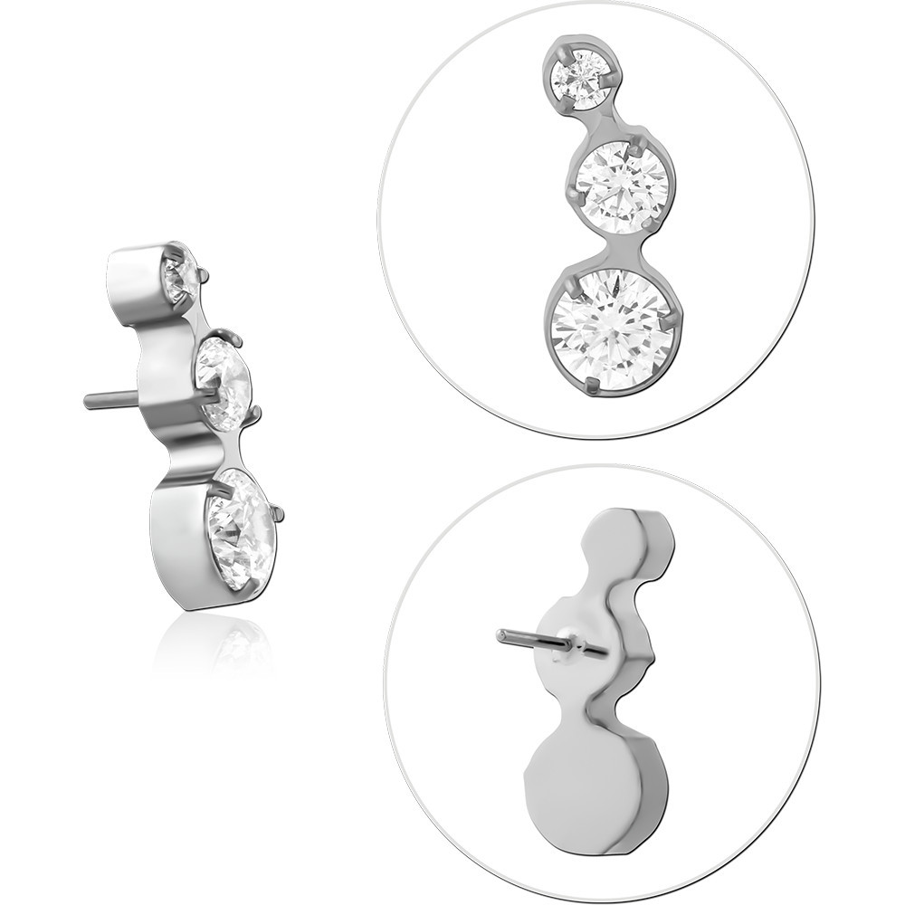 TITANIUM JEWELED THREADLESS TOPS ATTACHMENT
