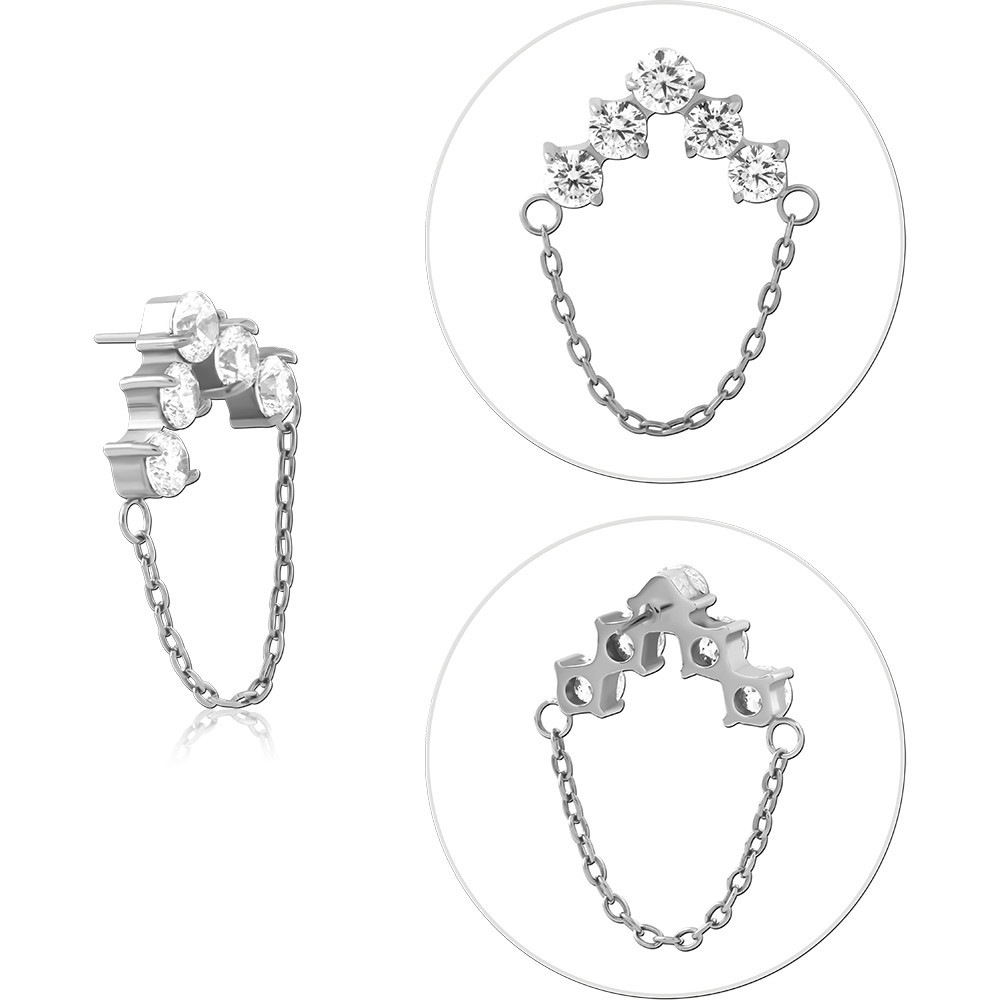 TITANIUM JEWELED THREADLESS TOPS ATTACHMENT