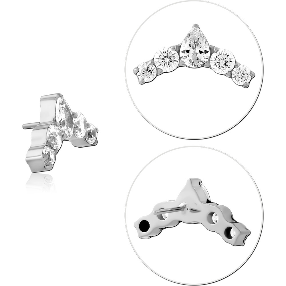 TITANIUM JEWELLED THREADLESS TOPS ATTACHMENT