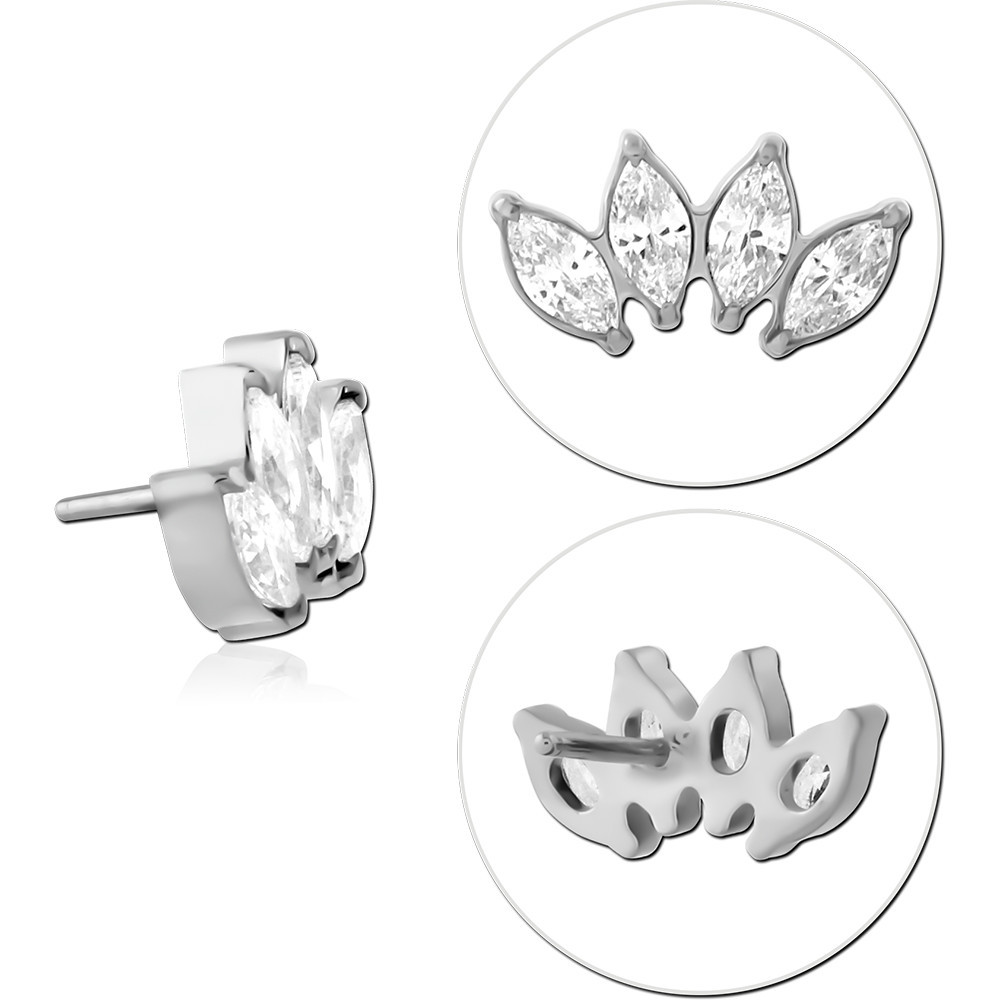 TITANIUM JEWELED THREADLESS TOPS ATTACHMENT