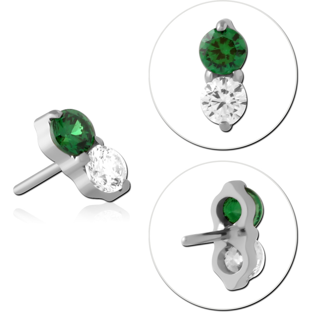 TITANIUM JEWELED THREADLESS TOPS ATTACHMENT SIZE 5X2MM