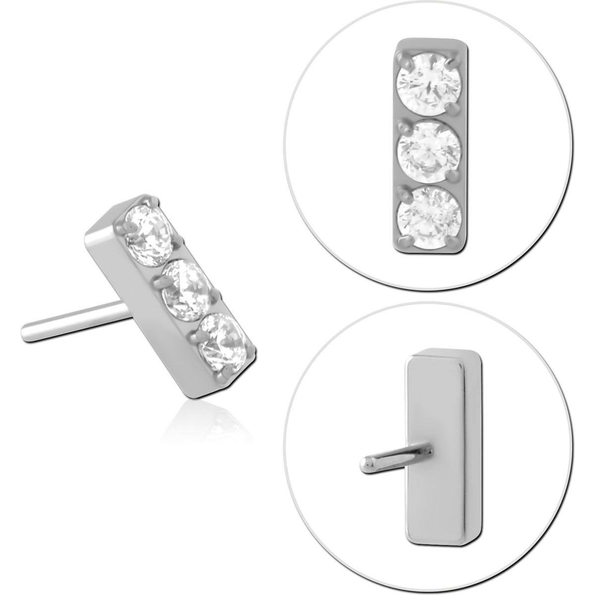 TITANIUM JEWELED THREADLESS TOPS ATTACHMENT SIZE 2X5MM