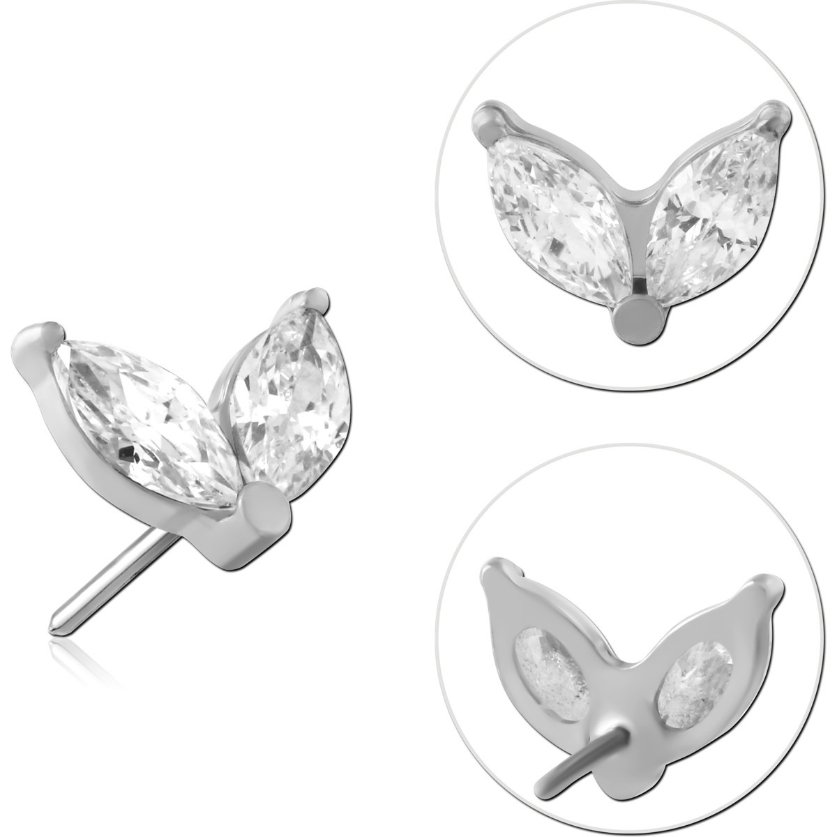 TITANIUM JEWELLED THREADLESS TOPS ATTACHMENT