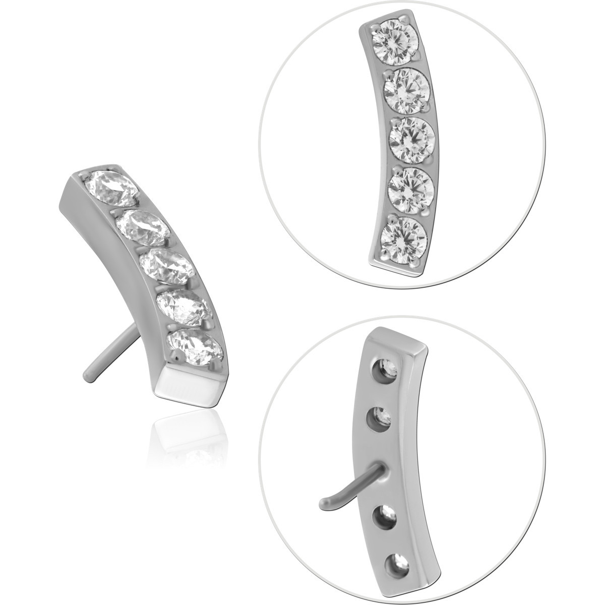 TITANIUM JEWELLED THREADLESS TOPS ATTACHMENT