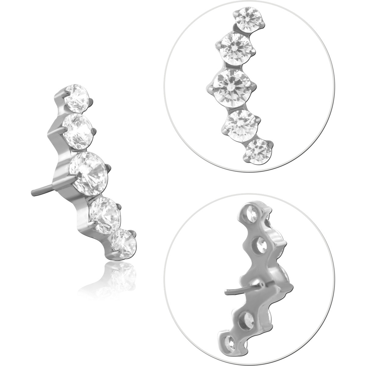 TITANIUM JEWELLED THREADLESS TOPS ATTACHMENT