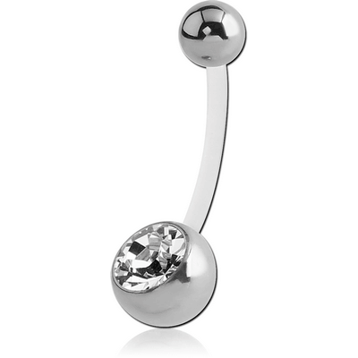 BIOFLEX JEWELED NAVEL BANANA WITH SURGICAL STEEL BALL