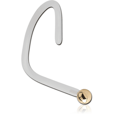 BIOFLEX INTERNAL CURVED NOSE STUD WITH 18K GOLD ATTACHMENT