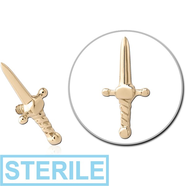 STERILE 14K GOLD ATTACHMENT FOR 1.2MM INTERNALLY THREADED PINS