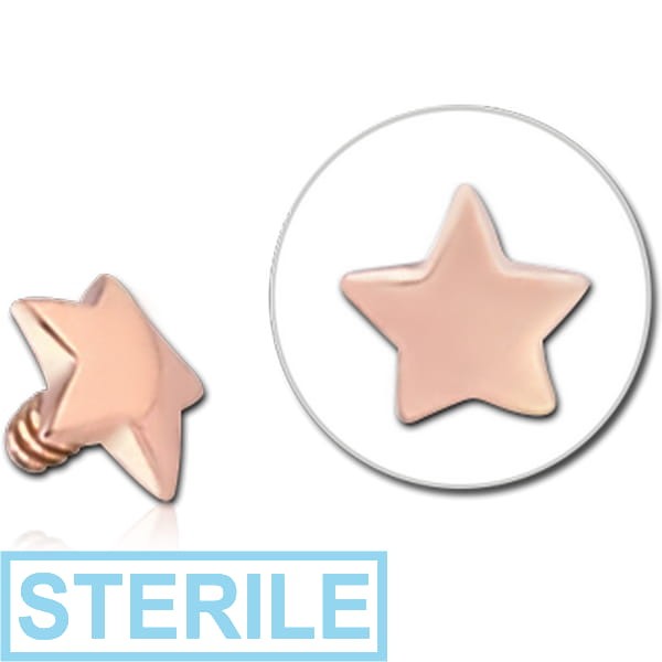 STERILE 14K ROSE GOLD ATTACHMENT FOR 1.2MM INTERNALLY THREADED PINS