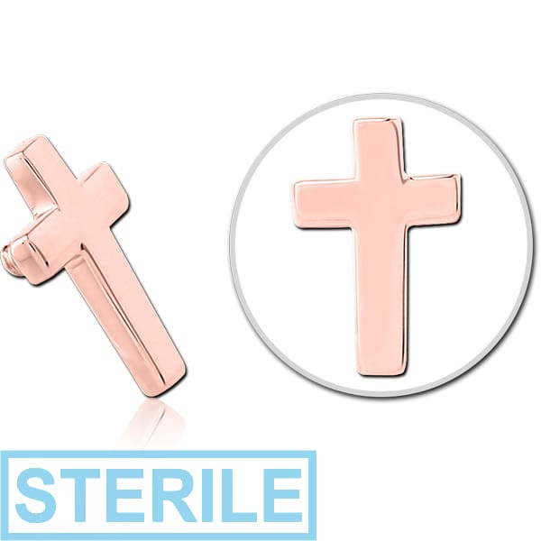 STERILE 14K ROSE GOLD ATTACHMENT FOR 1.2MM INTERNALLY THREADED PINS