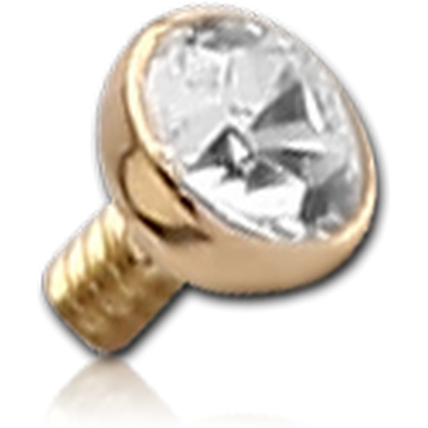 18K GOLD BEZEL SET DIAMOND ATTACHMENT FOR 1.2MM INTERNALLY THREADED PINS
