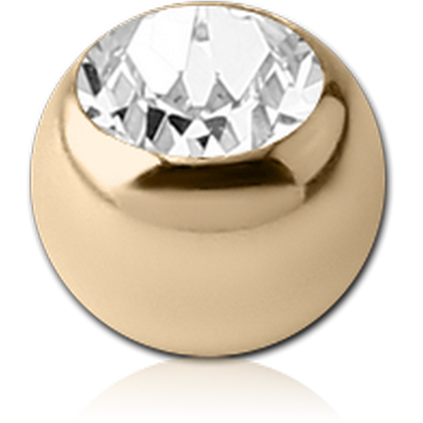 18K GOLD BEZEL SET DIAMOND JEWELLED BALL FOR BALL CLOSURE RING