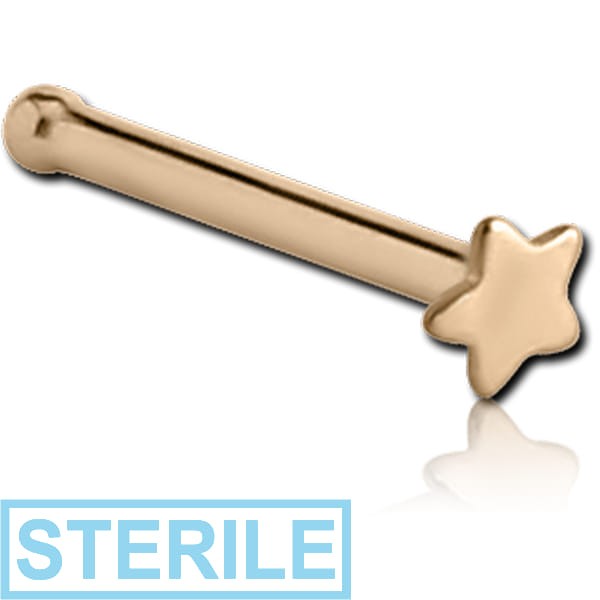 STERILE 18K GOLD STAR NOSE BONE
