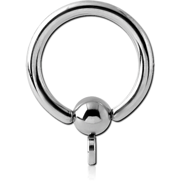 SURGICAL STEEL BALL CLOSURE RING WITH HOOP