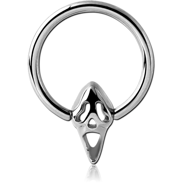 SURGICAL STEEL BALL CLOSURE RING WITH ATTACHMENT - SCREAM